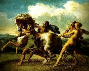 Theodore   Gericault heval arrete par des esclaves France oil painting artist